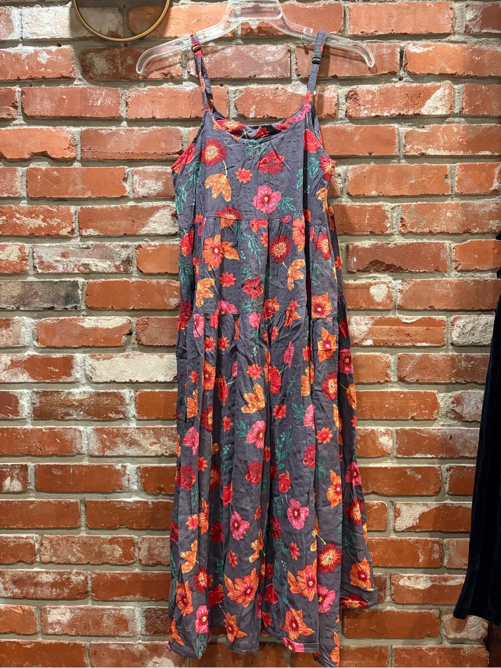 YESNO Floral Tiered Maxi Sundress Womens Small